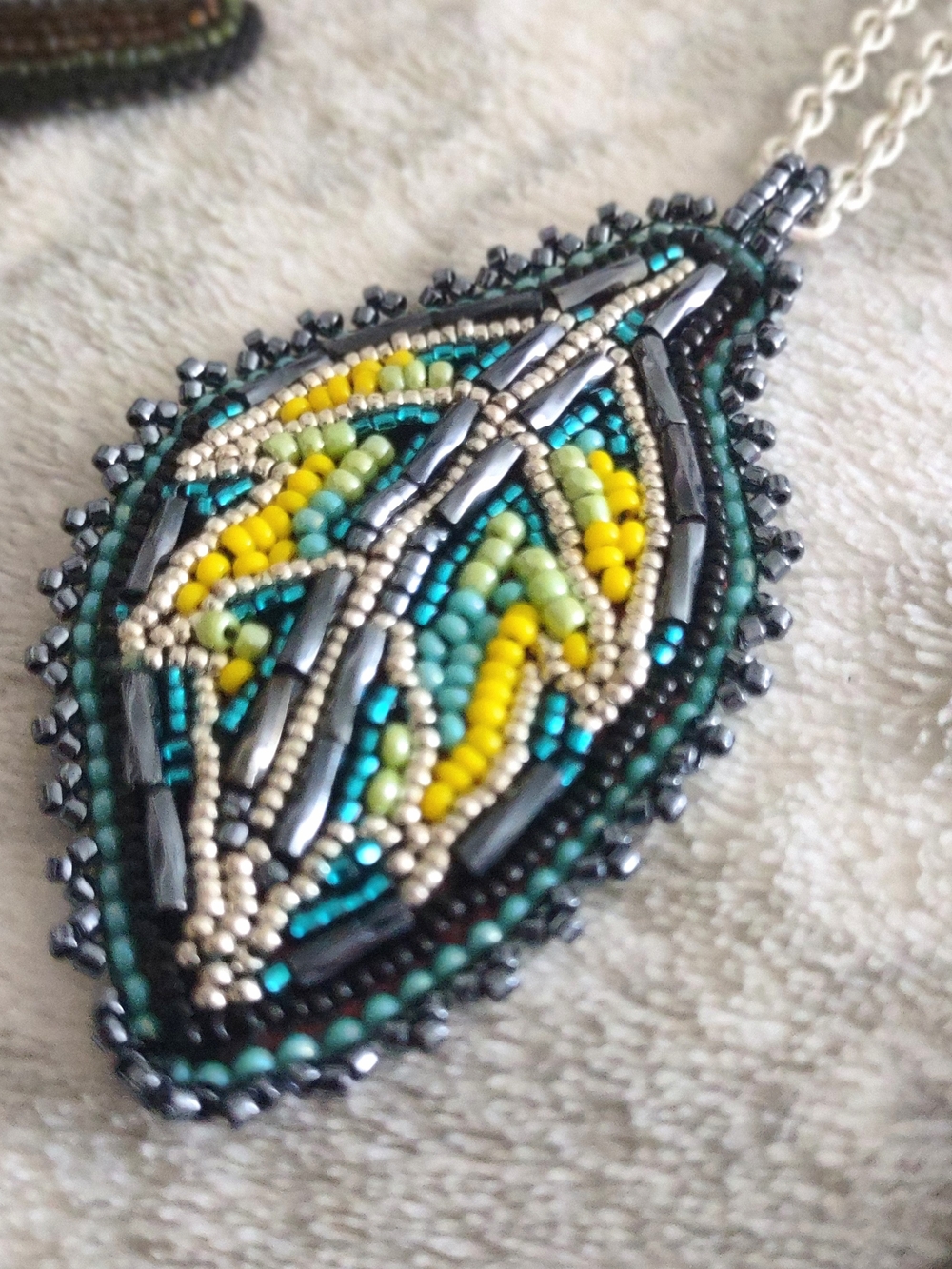A Lot Of 7 Custom-made Beaded Gemstone Pendant Necklaces - Picture 8 of 8